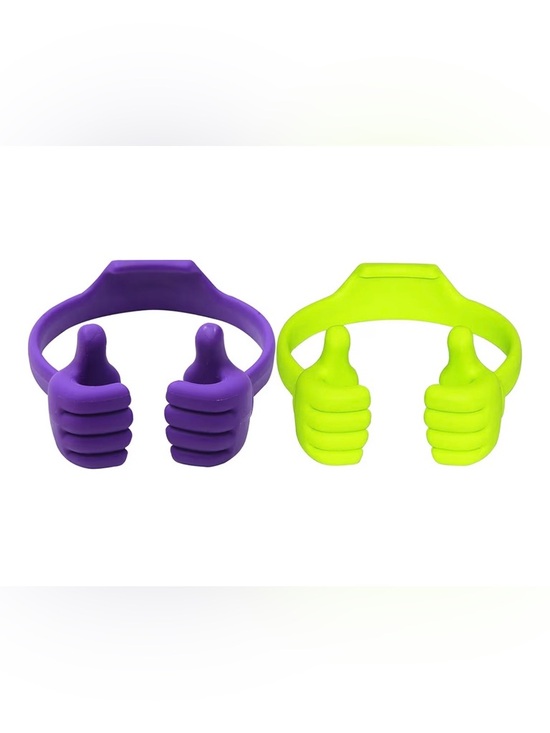 Other - Thumb-Grip Silicone phone Holders - Purple & Neon Green bundle of two nwt